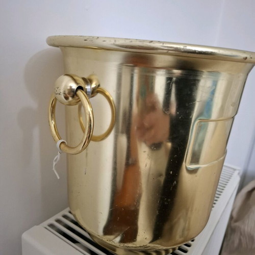 Metal champagne bucket gold tone