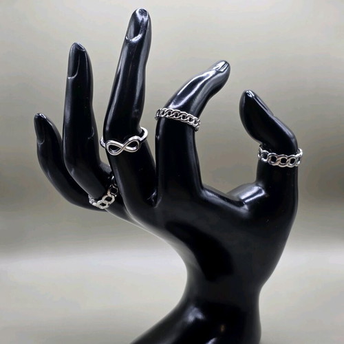 Infinity ring set silver new handmade