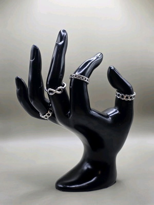 Infinity ring set silver new handmade