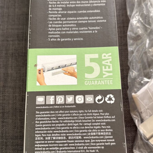 Brabantia Rollfix 22m Pull Out Drying Lines Wall Mounted