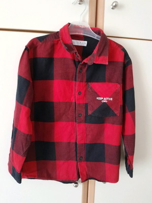 Zara shirt for 8-year-old boy like new, winter red