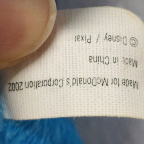 Sully plush toy used, Disney Pixar Monster Inc. 2002, 13cm
