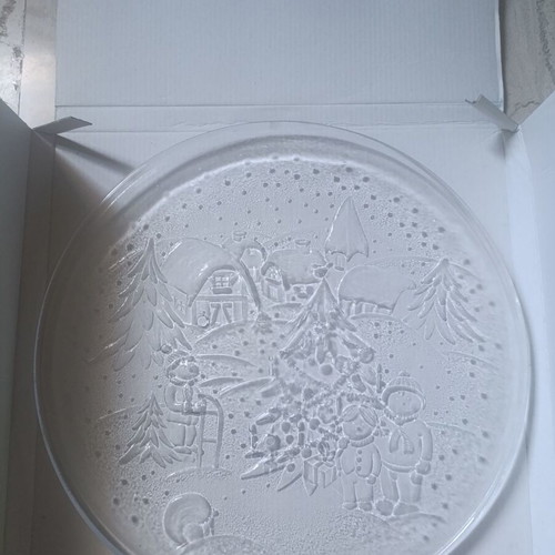 Italian Christmas platter with box, 30.5x30.5 cm
