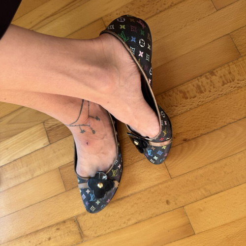 Louis Vuitton leather ballerinas used, size 36, multicolor