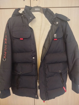 Mini Raxevsky black jacket for boys, fleece lined, size 9-11 years