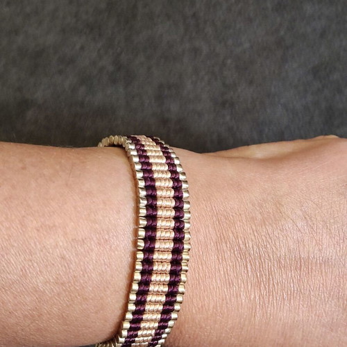 Links of London Friendship bracelet like new, purple-pink macrame