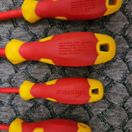 Parkside VDE Set of 7 Screwdrivers New