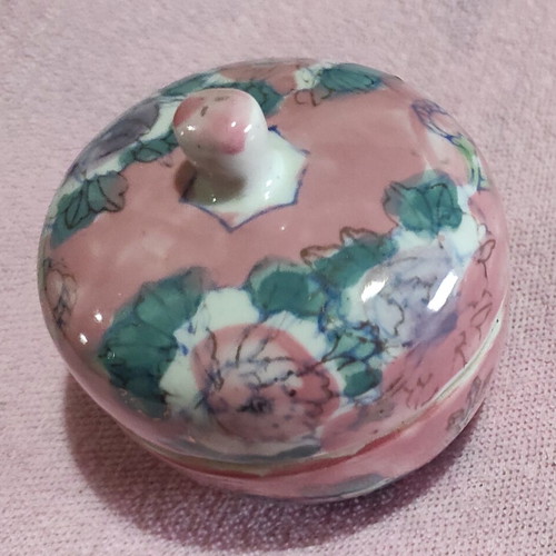 Set of three miniatures like new, teapot, jewelry box, perfume bottle