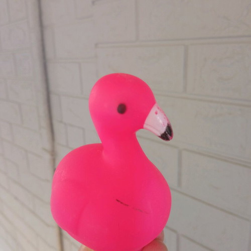 Decorative plastic pink flamingo used
