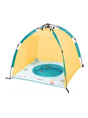 Ludi Αυτόματη Παιδική Τέντα Παραλίας Anti-Uv 50 σαν καινούργιο, κίτρινη 105x105x90cm