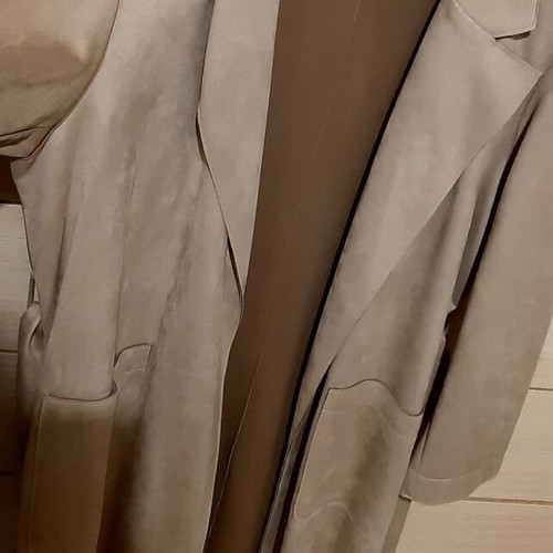 Zara coat XL beige suede new with belt