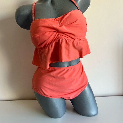 Two-piece orange swimsuit set