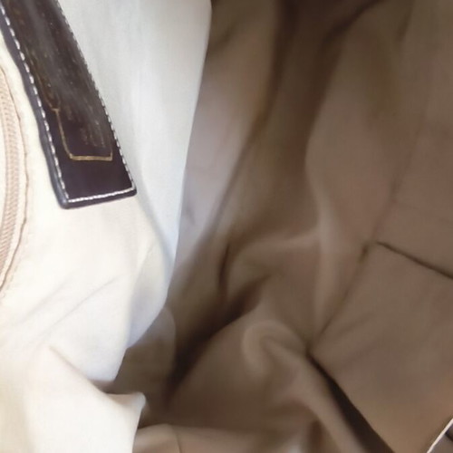 Coach Signature tan shoulder bag with leather details