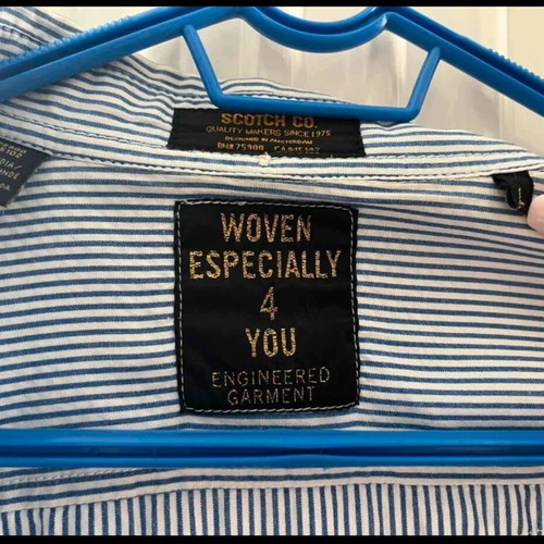 Scotch men's striped shirt size L like new with unique buttons