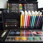 Large painting set in camera-shaped packaging, new