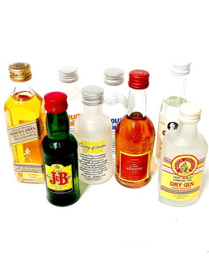 Collectible Miniature Bottles of Alcohol Like New