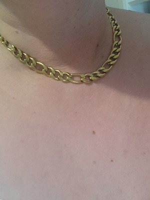 Necklace new, unisex, yellow stainless steel