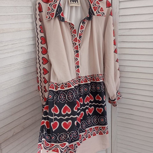 Mamoush M L dress with heart pattern