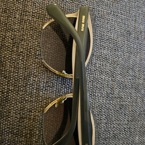 Miu Miu MU 53TS Cat-Eye Metal Sunglasses like new, beige