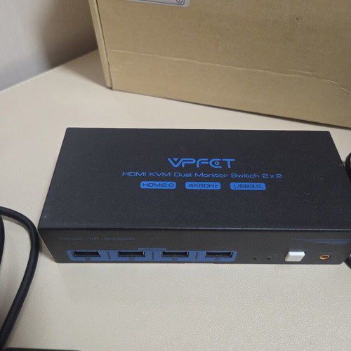 SW220 HDMI KVM Dual Monitor Switch 2 Ports 4K 60Hz USB 3.0