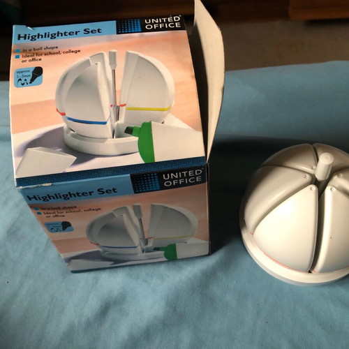 United Office highlighter set used, without ink