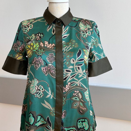 Frederica Erre floral satin shirt size S like new