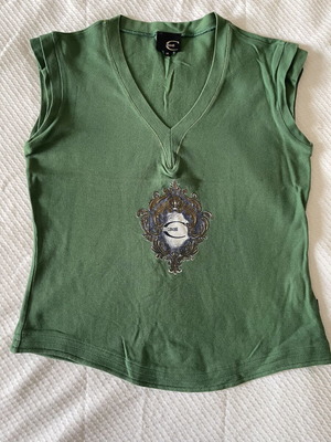 Vintage Just Cavalli blouse used, green, size M