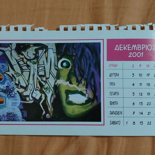 Graffiti calendar 2001 used, collectible