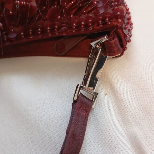 Lei di Lancetti vintage evening shoulder bag, burgundy with sequins