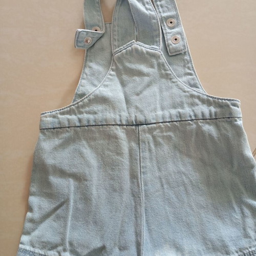 Denim overall girl 9-12 months used