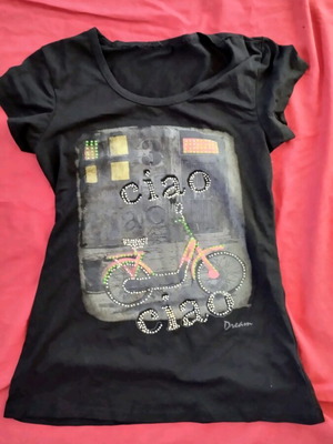 Women's T shirt used, black, cotton
