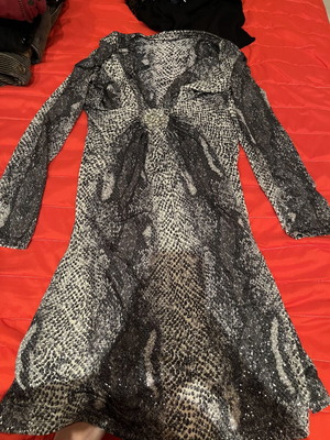 Winter dress like new, black and gray, size M