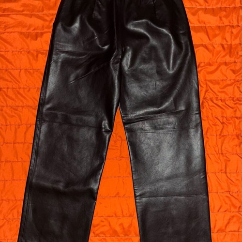 Zara faux leather wide leg pants, black, size L