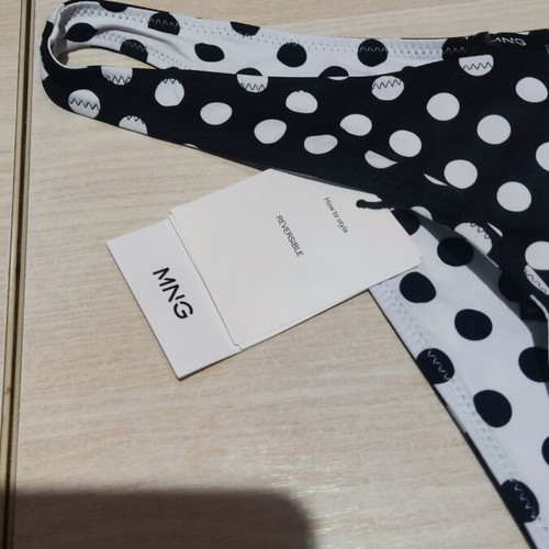 Mango reversible cheeky polka dot bikini knickers medium new