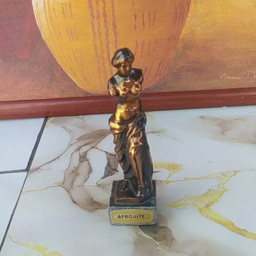 Aphrodite bronze decorative statue on marble base