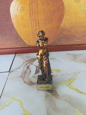Aphrodite bronze decorative statue on marble base