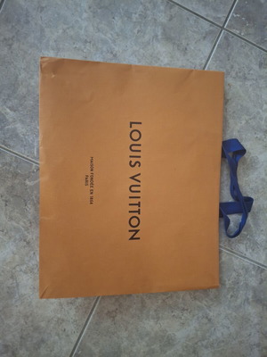 Louis Vuitton authentic large paper shopping bag, Imperial Safran