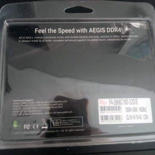 DDR4 32GB (2x16GB) AEGIS G SKILL memory kit new