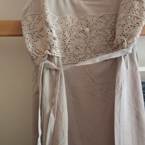 Summer blouse with embroidery and ribbon, size M