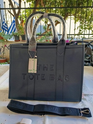 The Tote Bag shoulder bag dark blue large new elegant faux leather
