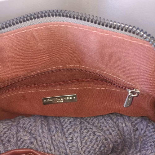David Jones gray shoulder bag used with decorative wear
