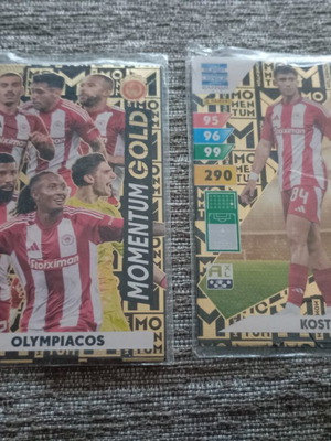 Panini Super League 2024-25 Momentum & Gold collectible cards set, Olympiacos & Kostoulas