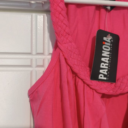 Paranoia blouse, one size, red-orange, crossover front
