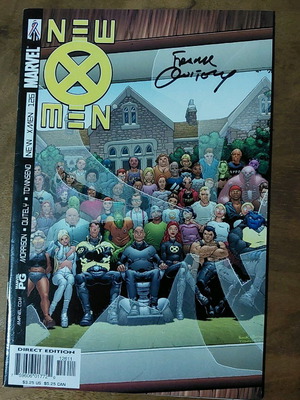 New X-men #126 used with Frank Quitely signature