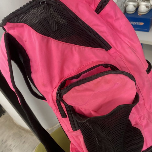 Arena pool bag with compartments used, fuchsia color