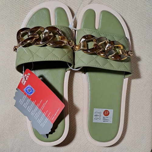 Jomix Shoes women's flip flop sandals new, size 37, green