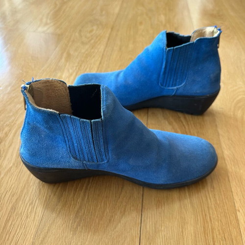 Anatomic suede ankle boots used, size 38, blue
