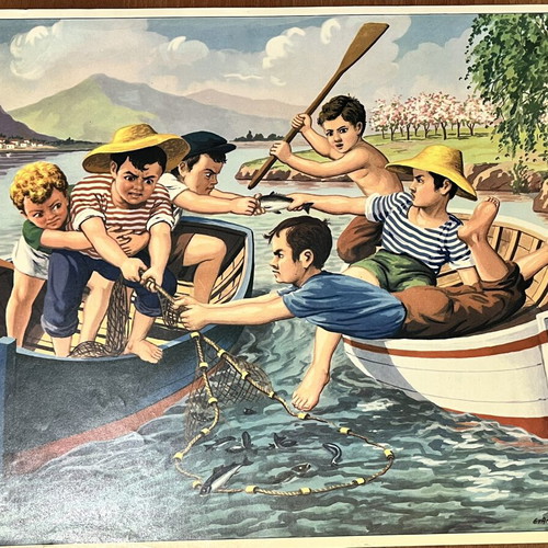 Chromolithograph Rekou used, 32x42 cm