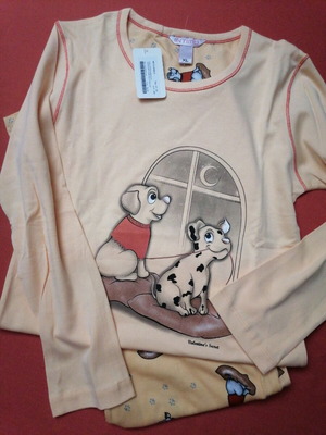 Πιτζάμα 100% βαμβάκι καινούργια Νο L/XL κίτρινη και πορτοκαλί