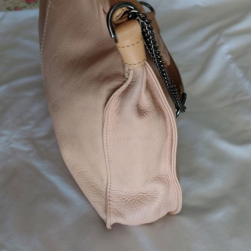 Zara leather shoulder bag like new, beige
